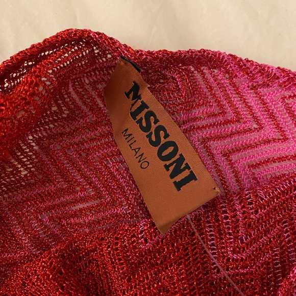 NWT - Missoni One-Shoulder Metallic Chevron Knit Mini Dress - Picture 2 of 4